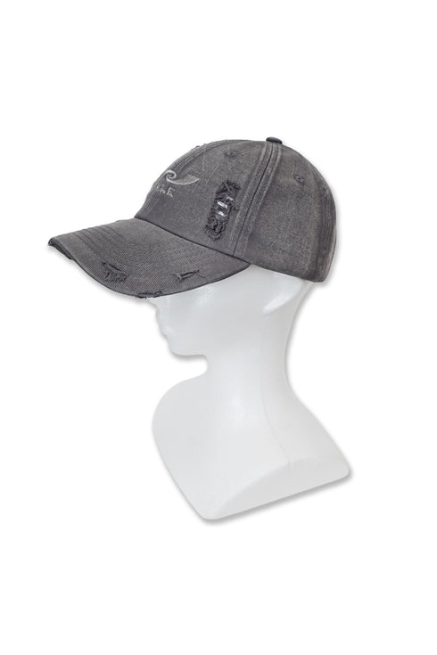 WASHED EMBROIDERY LOGO CAP -WASHED GRAY-